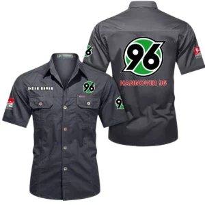 Hannover 96 Hemd mit kurzen Ärmeln, All-Over-Print Kurzarmhemd BDE10051325922 - Grau