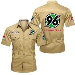 Hannover 96 Hemd mit kurzen Ärmeln, All-Over-Print Kurzarmhemd BDE10051325922 - Khaki