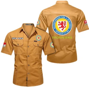 Eintracht Braunschweig Hemd mit kurzen Ärmeln, All-Over-Print Kurzarmhemd BDE10051325923 - Gelb-Orange