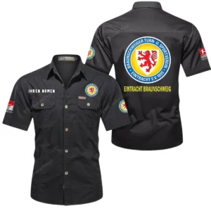 Eintracht Braunschweig Hemd mit kurzen Ärmeln, All-Over-Print Kurzarmhemd BDE10051325923 - Schwarz