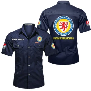 Eintracht Braunschweig Hemd mit kurzen Ärmeln, All-Over-Print Kurzarmhemd BDE10051325923 - Dunkelblau
