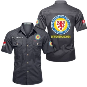 Eintracht Braunschweig Hemd mit kurzen Ärmeln, All-Over-Print Kurzarmhemd BDE10051325923 - Grau