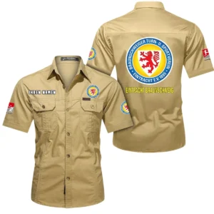 Eintracht Braunschweig Hemd mit kurzen Ärmeln, All-Over-Print Kurzarmhemd BDE10051325923 - Khaki