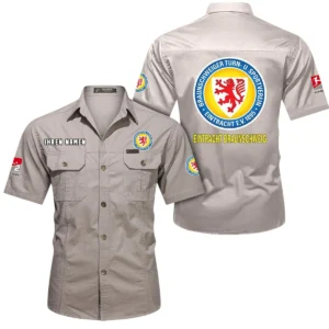 Eintracht Braunschweig Hemd mit kurzen Ärmeln, All-Over-Print Kurzarmhemd BDE10051325923 - Beige