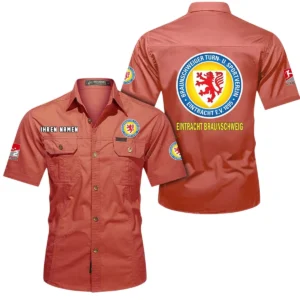 Eintracht Braunschweig Hemd mit kurzen Ärmeln, All-Over-Print Kurzarmhemd BDE10051325923 - Rot