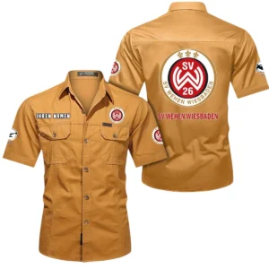 Wehen Wiesbaden Hemd mit kurzen Ärmeln, All-Over-Print Kurzarmhemd BDE10051325924 - Gelb-Orange
