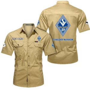 Waldhof Mannheim Hemd mit kurzen Ärmeln, All-Over-Print Kurzarmhemd BDE10051325925 - Khaki