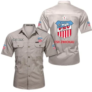 FSV Zwickau Hemd mit kurzen Ärmeln, All-Over-Print Kurzarmhemd BDE10051325926 - Beige
