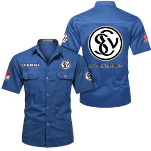 SV 07 Elversberg Hemd mit kurzen Ärmeln, All-Over-Print Kurzarmhemd BDE10051325928 - Cowboyblau