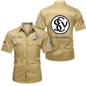 SV 07 Elversberg Hemd mit kurzen Ärmeln, All-Over-Print Kurzarmhemd BDE10051325928 - Khaki