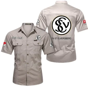 SV 07 Elversberg Hemd mit kurzen Ärmeln, All-Over-Print Kurzarmhemd BDE10051325928 - Beige