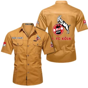 1. FC Koln Hemd mit kurzen Ärmeln, All-Over-Print Kurzarmhemd BDE10051325929 - Gelb-Orange
