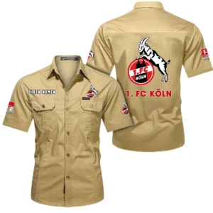 1. FC Koln Hemd mit kurzen Ärmeln, All-Over-Print Kurzarmhemd BDE10051325929 - Khaki