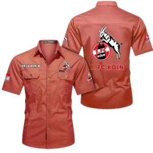 1. FC Koln Hemd mit kurzen Ärmeln, All-Over-Print Kurzarmhemd BDE10051325929 - Rot