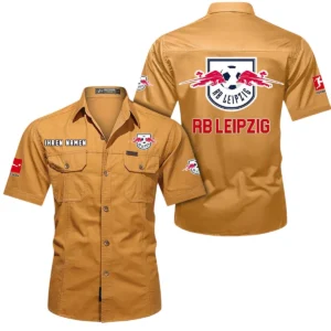 RB Leipzig Hemd mit kurzen Ärmeln, All-Over-Print Kurzarmhemd BDE10051325930 - Gelb-Orange