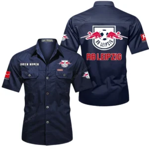RB Leipzig Hemd mit kurzen Ärmeln, All-Over-Print Kurzarmhemd BDE10051325930 - Dunkelblau