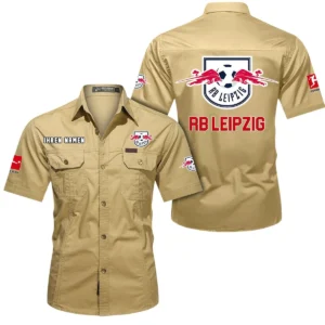 RB Leipzig Hemd mit kurzen Ärmeln, All-Over-Print Kurzarmhemd BDE10051325930 - Khaki