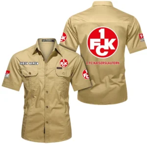 1. FC Kaiserslautern Hemd mit kurzen Ärmeln, All-Over-Print Kurzarmhemd BDE10051325933 - Khaki