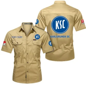 Karlsruher SC Hemd mit kurzen Ärmeln, All-Over-Print Kurzarmhemd BDE10051325935 - Khaki