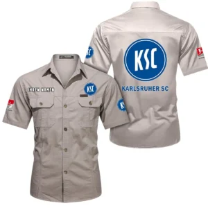 Karlsruher SC Hemd mit kurzen Ärmeln, All-Over-Print Kurzarmhemd BDE10051325935 - Beige