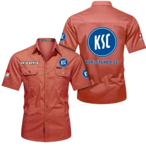 Karlsruher SC Hemd mit kurzen Ärmeln, All-Over-Print Kurzarmhemd BDE10051325935 - Rot