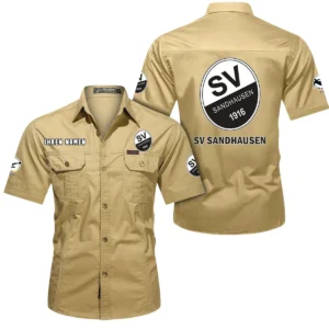 SV Sandhausen Hemd mit kurzen Ärmeln, All-Over-Print Kurzarmhemd BDE10051325937 - Khaki