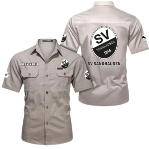 SV Sandhausen Hemd mit kurzen Ärmeln, All-Over-Print Kurzarmhemd BDE10051325937 - Beige