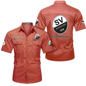 SV Sandhausen Hemd mit kurzen Ärmeln, All-Over-Print Kurzarmhemd BDE10051325937 - Rot
