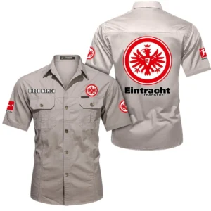 Eintracht Frankfurt Hemd mit kurzen Ärmeln, All-Over-Print Kurzarmhemd BDE10051325938 - Beige