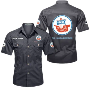 Hansa Rostock Hemd mit kurzen Ärmeln, All-Over-Print Kurzarmhemd BDE10051325939 - Grau