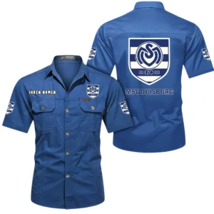 MSV Duisburg Hemd mit kurzen Ärmeln, All-Over-Print Kurzarmhemd BDE10051325940 - Cowboyblau