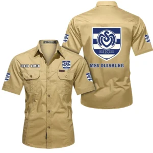 MSV Duisburg Hemd mit kurzen Ärmeln, All-Over-Print Kurzarmhemd BDE10051325940 - Khaki