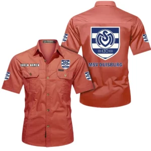 MSV Duisburg Hemd mit kurzen Ärmeln, All-Over-Print Kurzarmhemd BDE10051325940 - Rot