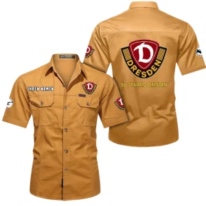 Dynamo Dresden Hemd mit kurzen Ärmeln, All-Over-Print Kurzarmhemd BDE10051325942 - Gelb-Orange