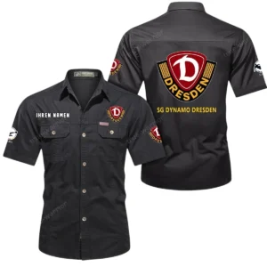 Dynamo Dresden Hemd mit kurzen Ärmeln, All-Over-Print Kurzarmhemd BDE10051325942 - Schwarz