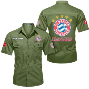 Bayern Munchen Hemd mit kurzen Ärmeln, All-Over-Print Kurzarmhemd BDE10051325943 - Fruchtgrün
