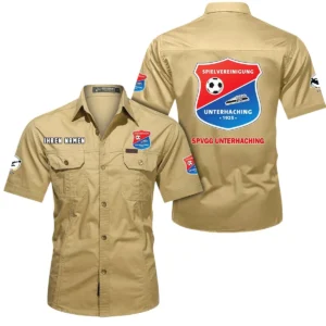 SpVgg Unterhaching Hemd mit kurzen Ärmeln, All-Over-Print Kurzarmhemd BDE10051325944 - Khaki