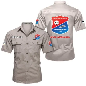 SpVgg Unterhaching Hemd mit kurzen Ärmeln, All-Over-Print Kurzarmhemd BDE10051325944 - Beige