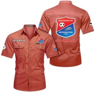 SpVgg Unterhaching Hemd mit kurzen Ärmeln, All-Over-Print Kurzarmhemd BDE10051325944 - Rot