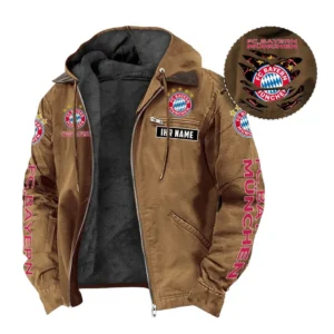 FC Bayern Munchen Hoodie mit Kapuze und Flanell BDE1805092501 - Kamel