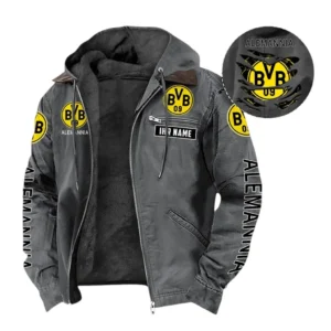 Borussia Dortmund II Hoodie mit Kapuze und Flanell BDE1805092502 - Grau