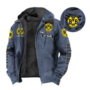 Borussia Dortmund II Hoodie mit Kapuze und Flanell BDE1805092502 - Marineblau
