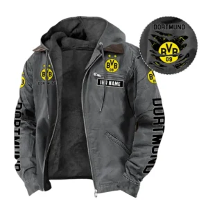 Borussia Dortmund Hoodie mit Kapuze und Flanell BDE1805092503 - Grau