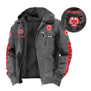 Eintracht Frankfurt Hoodie mit Kapuze und Flanell BDE1805092505 - Grau