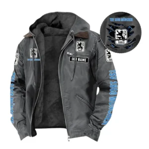 1860 Munich Hoodie mit Kapuze und Flanell BDE1805092508 - Grau