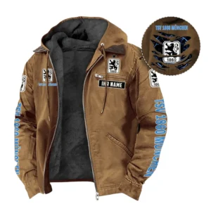 1860 Munich Hoodie mit Kapuze und Flanell BDE1805092508 - Kamel
