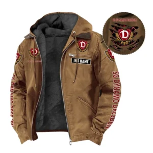 Dynamo Dresden Hoodie mit Kapuze und Flanell BDE1805092509 - Kamel