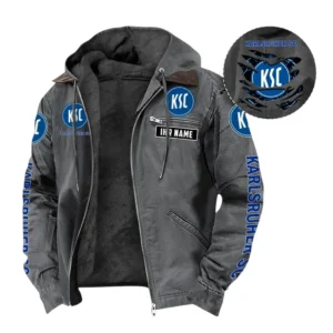 Karlsruher SC Hoodie mit Kapuze und Flanell BDE1805092511 - Grau
