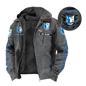 1. FC Magdeburg Hoodie mit Kapuze und Flanell BDE1805092512 - Grau