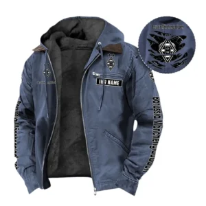 Borussia Monchengladbach Hoodie mit Kapuze und Flanell BDE1805092516 - Marineblau